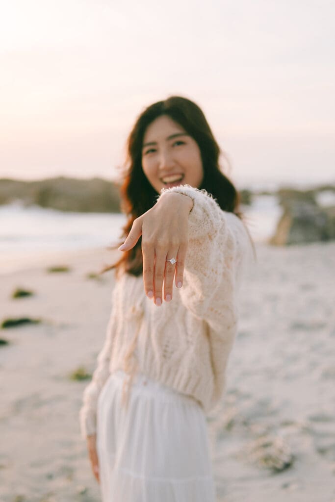 Proposal photo near the famous Lone Cypress tree on 17 Mile Drive